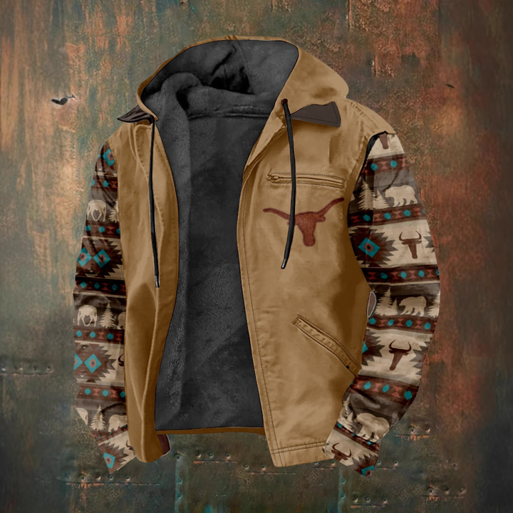 Hooded zip-up vest jacket