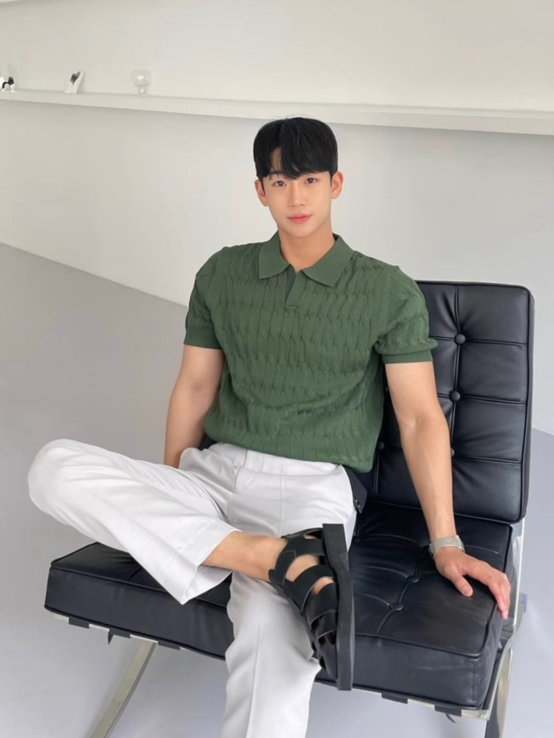 MV Slim-Fit Knitted Polo T-Shirt