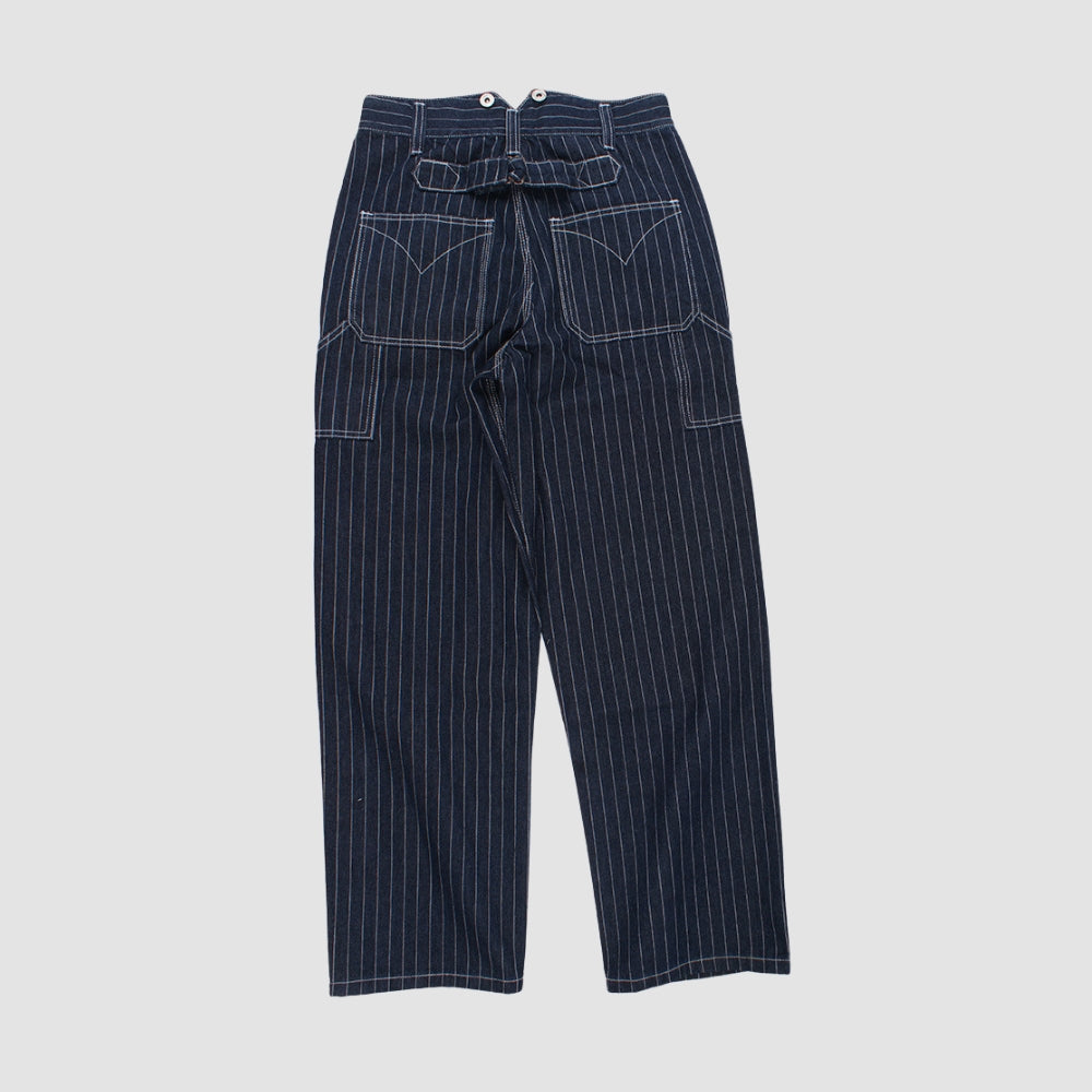 MV Wide-Leg Striped Railway Jeans Pants