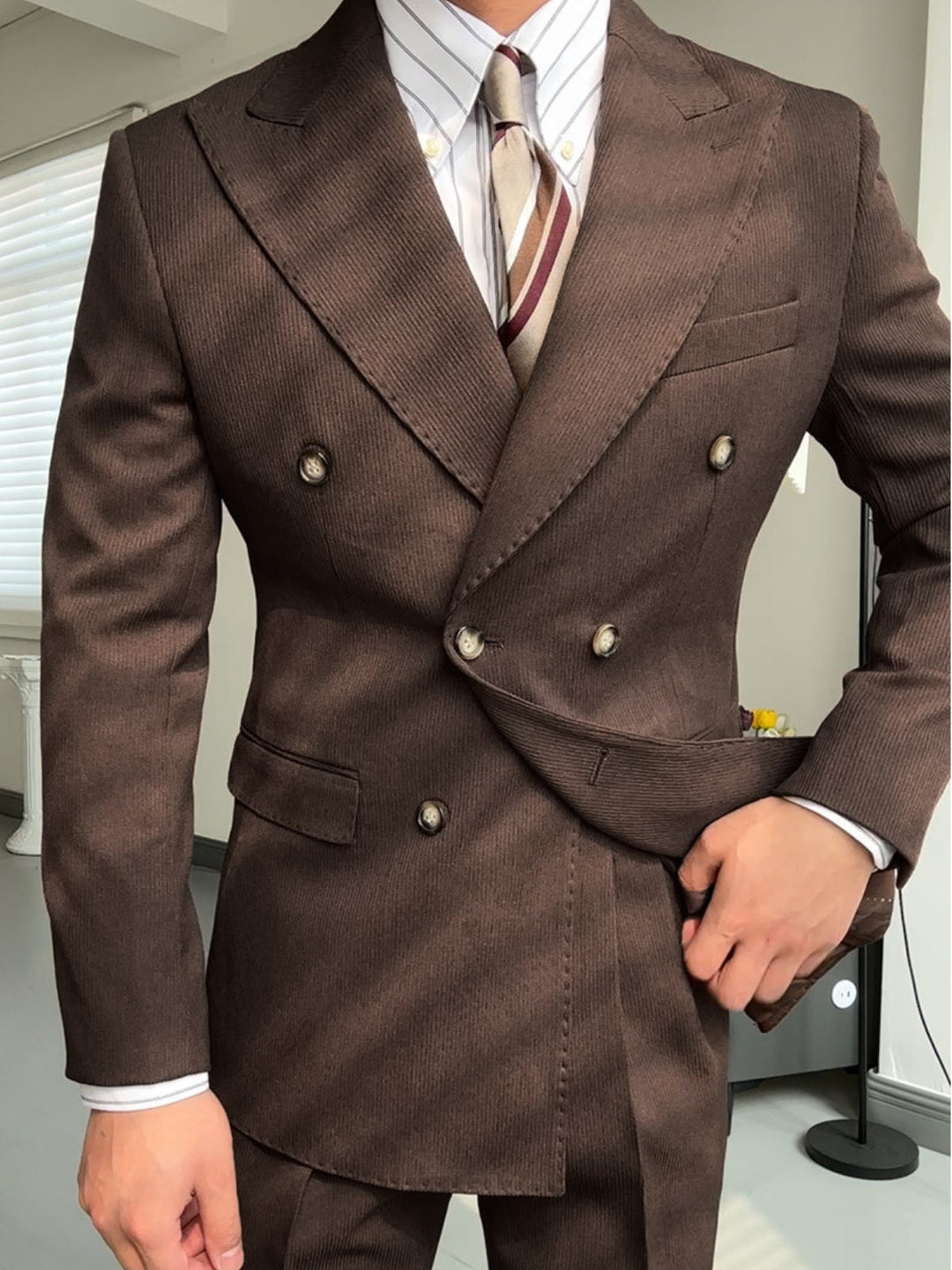 MV Elegant Naples Double-Breasted Suit (Jacket + Trousers set)