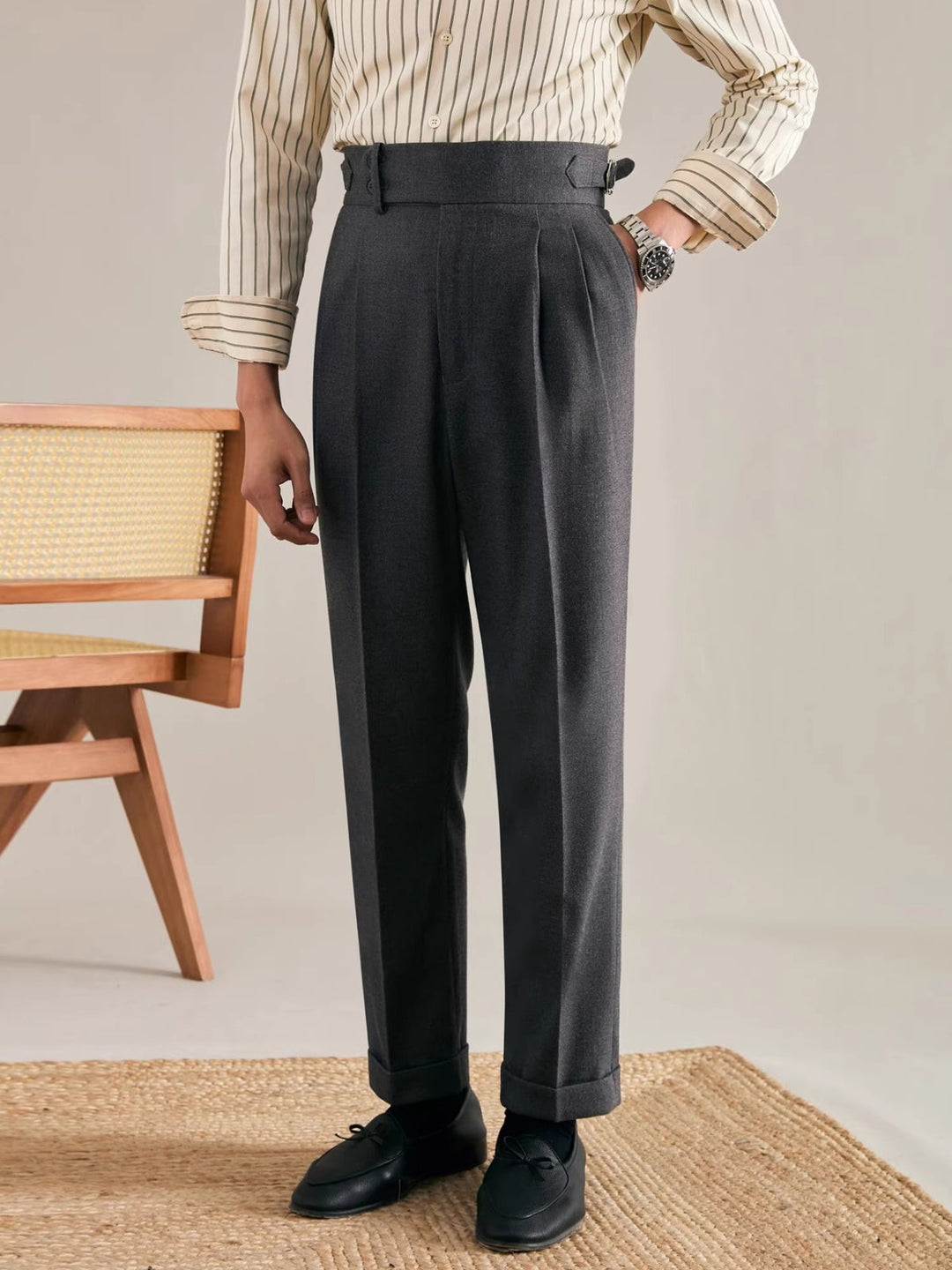 MV Straight Leg Italian Drape Trousers