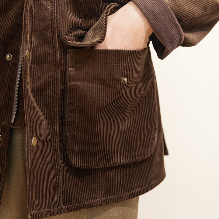 MV British Thick Windbreaker Corduroy Lapel Jacket