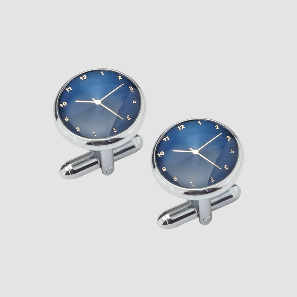 MV Clock Pattern Copper Cufflinks