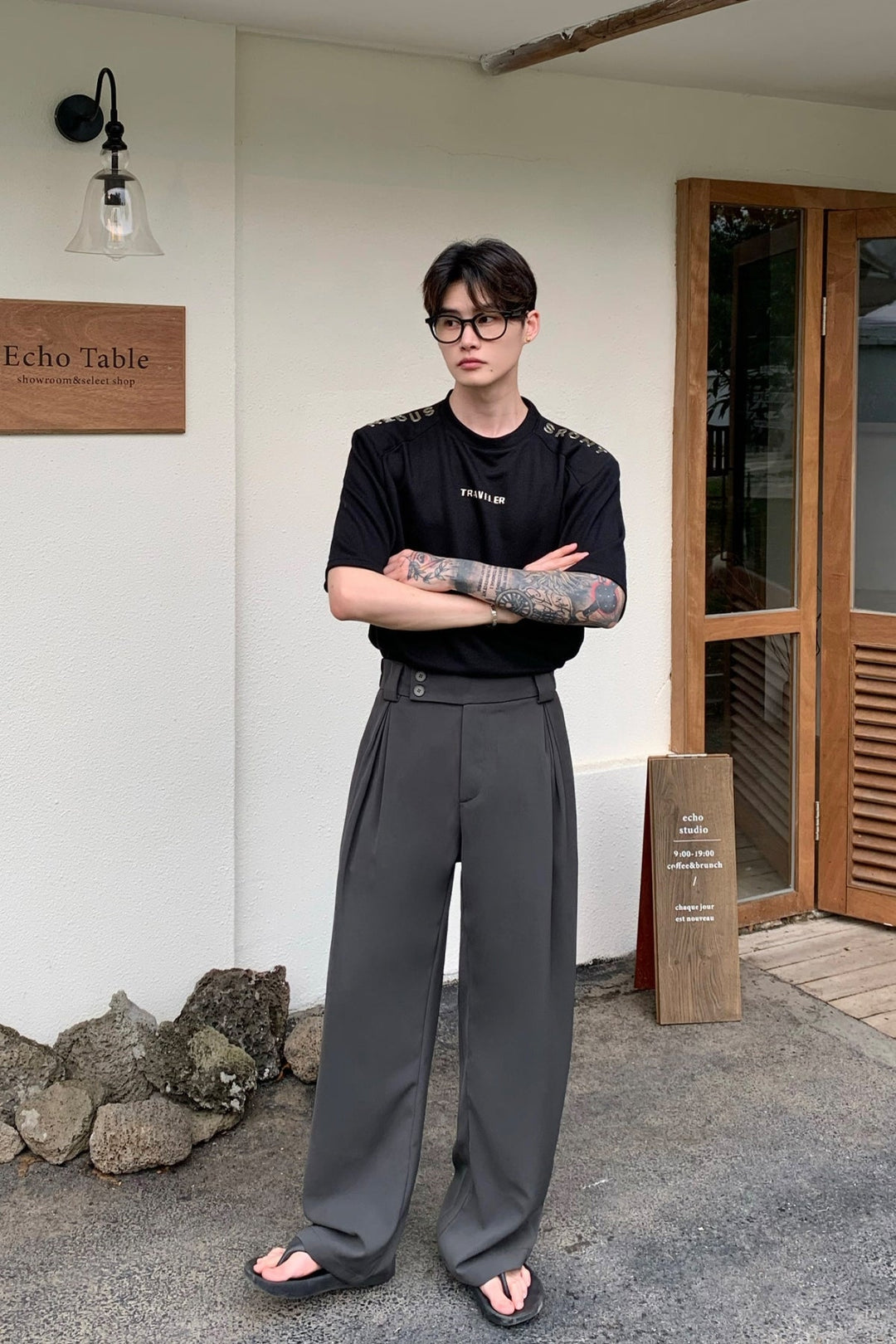 MV Pleated Drape Straight Casual Trousers