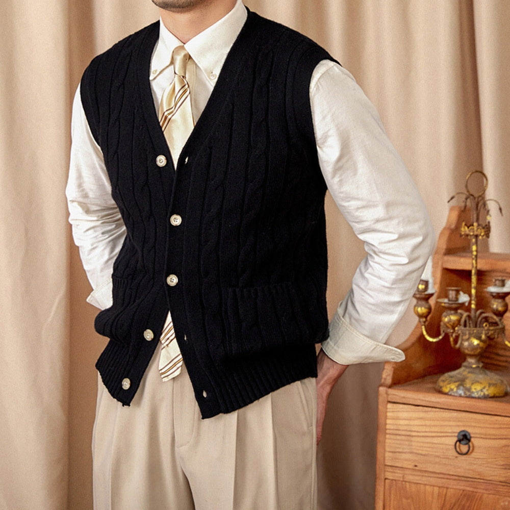 MV Knitted Woolen Vest Cardigan