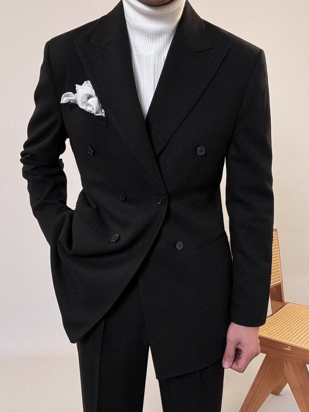 MV Elegant Italian Double-Breasted Suit (Jacket + Trousers set)