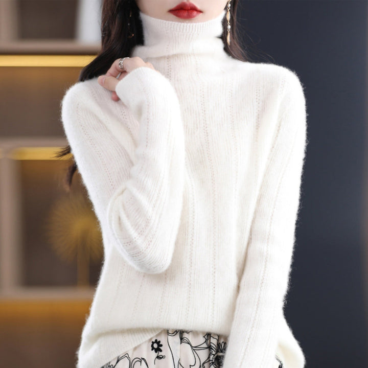 MV Pure Wool Seamless Knit Pile Collar Sweater