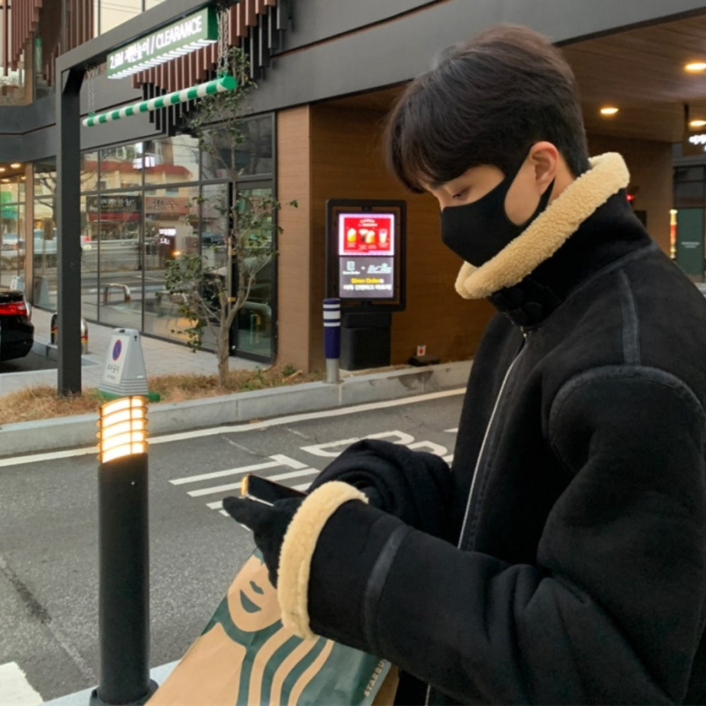 MV Suede Lamb Wool Pilot Jacket