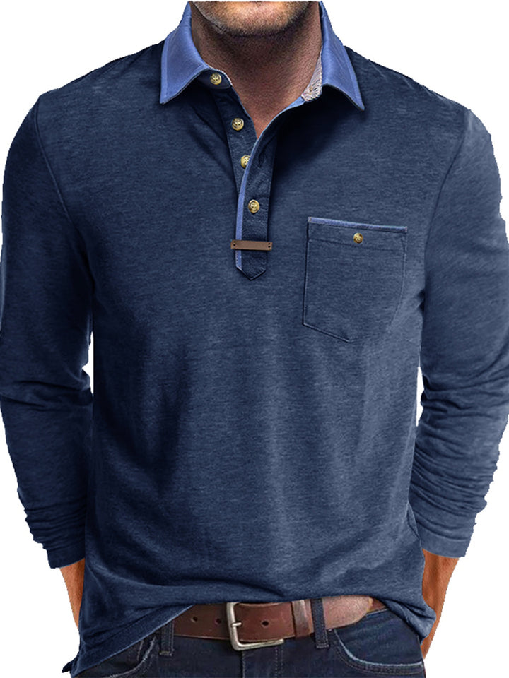 Blake™ | Color-Block Long Sleeve Polo