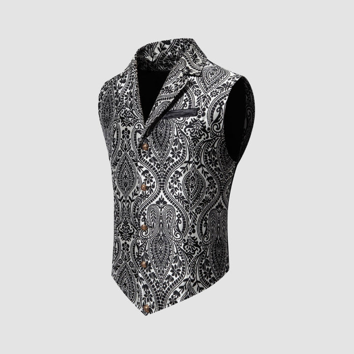 MV Single-Breasted Jacquard Lapel Vest