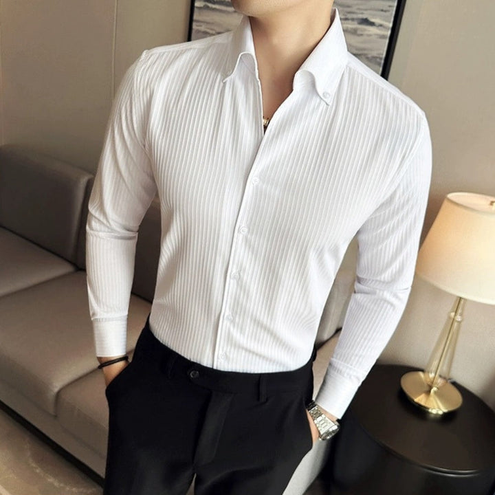 MV Non-Wrinkle Athletic Collar Striped Shirt