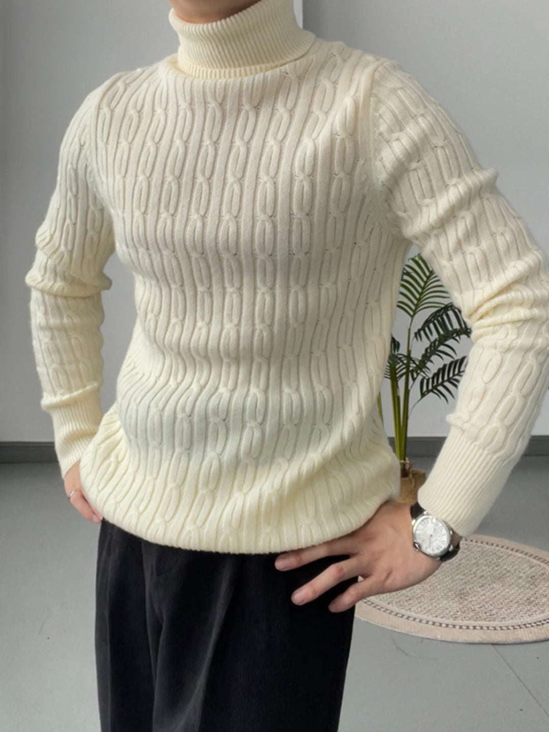 MV High Collar Casual Wool Sweater