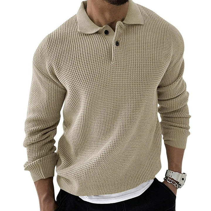 MV Slim-Fit Lapel Long-Sleeve Polo Knitted Sweater