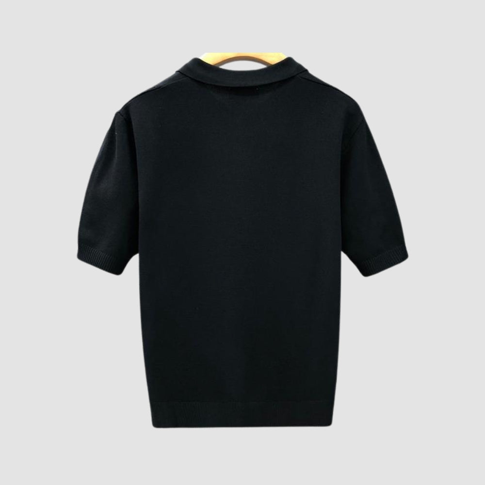 MV Lapel Ice Silk Knitted T-Shirt