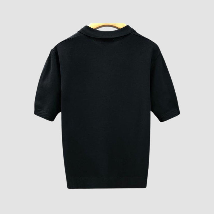 MV Lapel Ice Silk Knitted T-Shirt