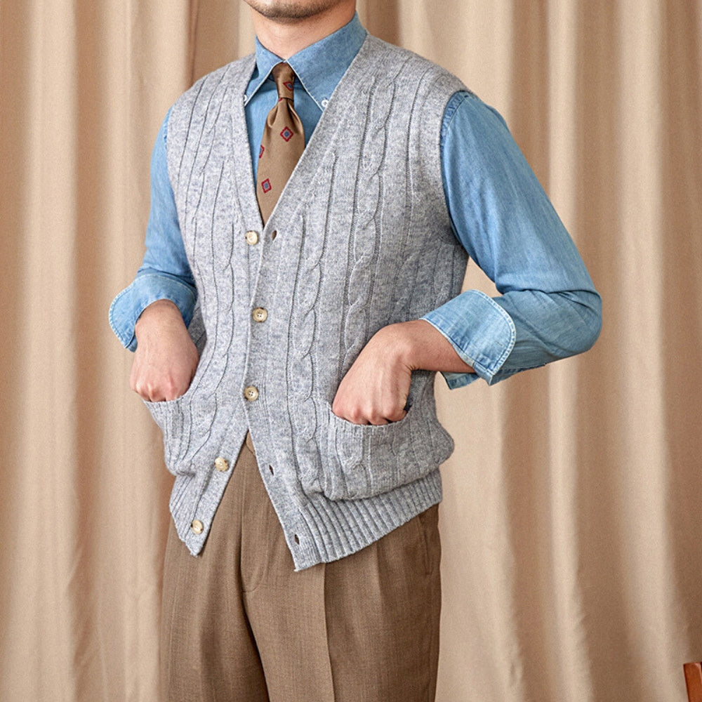 MV Knitted Woolen Vest Cardigan