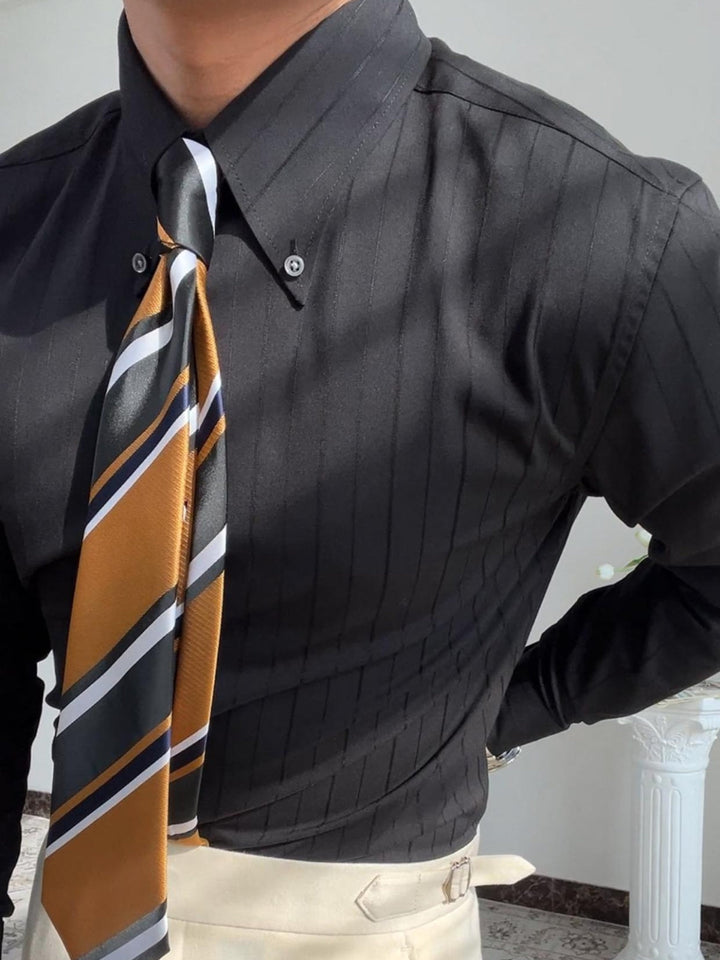 MV Anti Wrinkle Striped Athletic Shirt