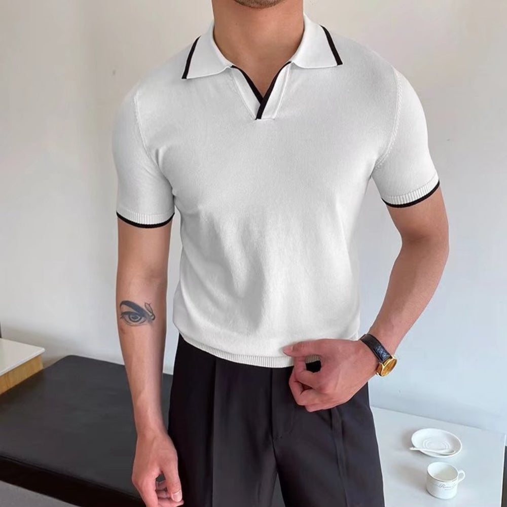 MV Casual Knitted Polo Collar T-Shirt