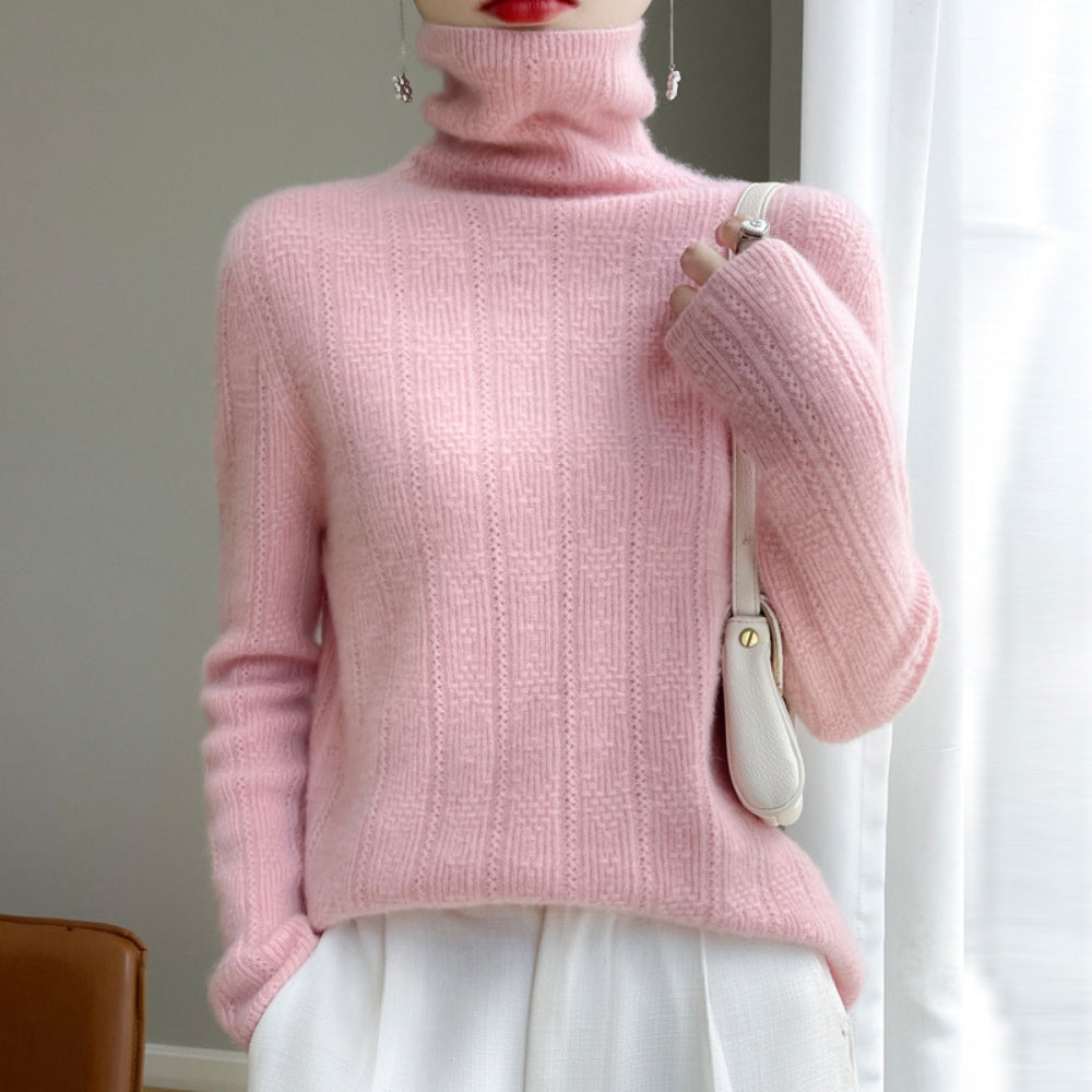 MV Pure Wool Seamless Knit Pile Collar Sweater