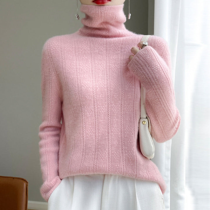 MV Pure Wool Seamless Knit Pile Collar Sweater