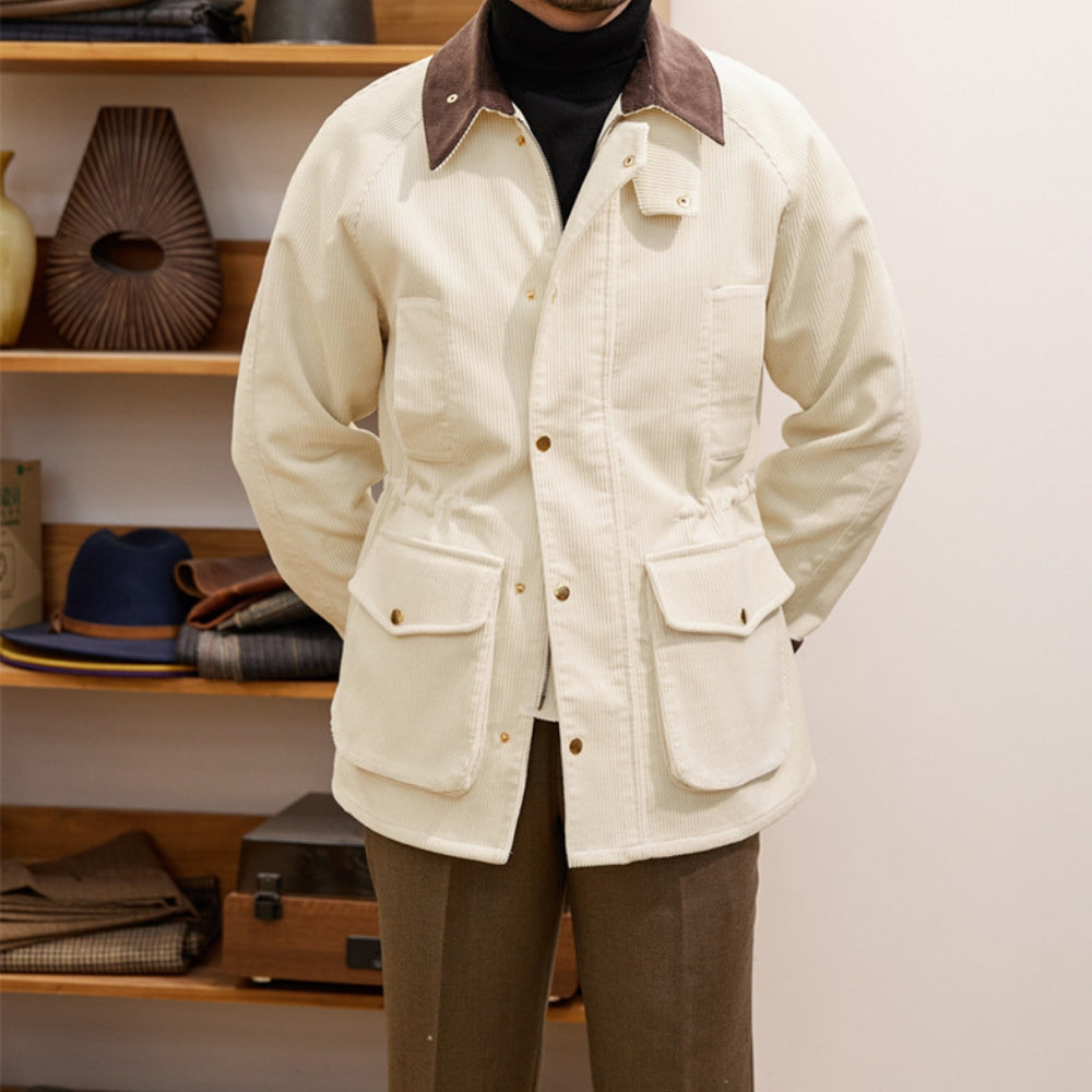 MV British Thick Windbreaker Corduroy Lapel Jacket