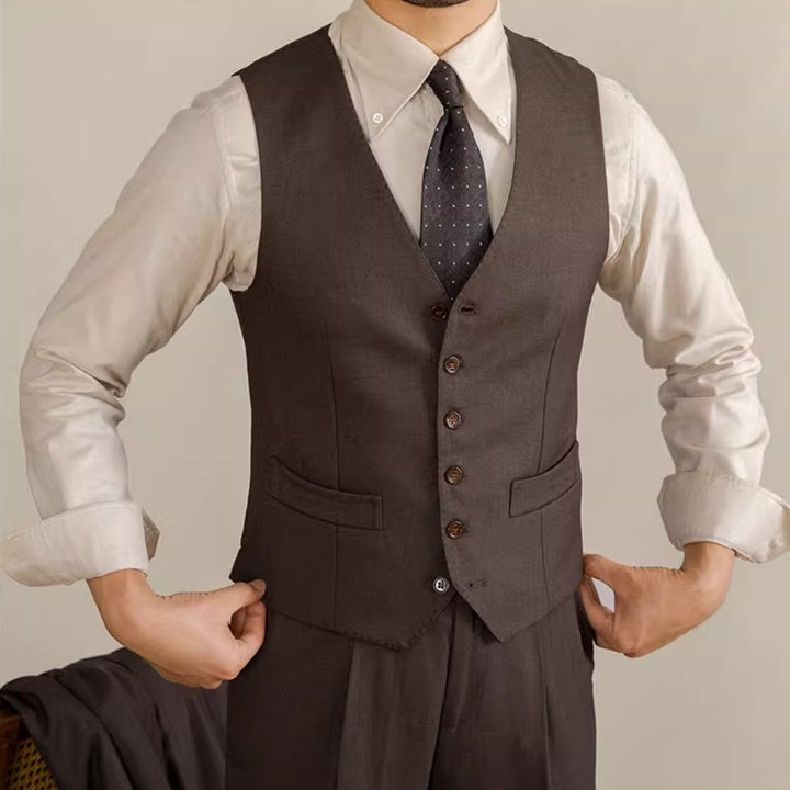 MV Retro Italian V-Neck Suit Vest