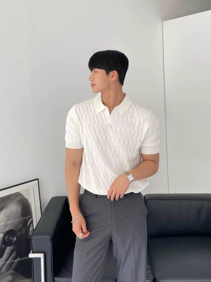 MV Slim-Fit Knitted Polo T-Shirt