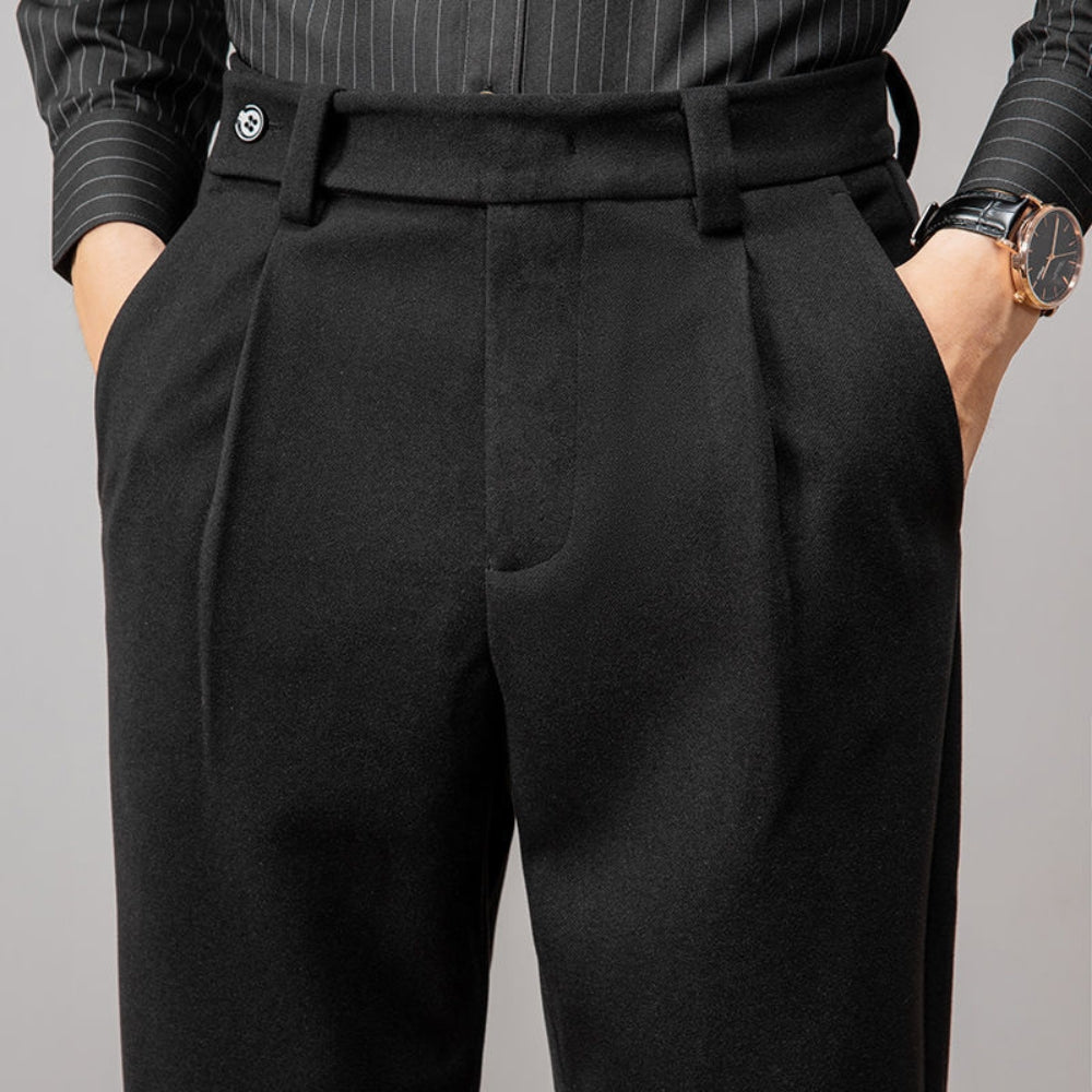 MV Thickened Woolen Straight-Leg Trousers