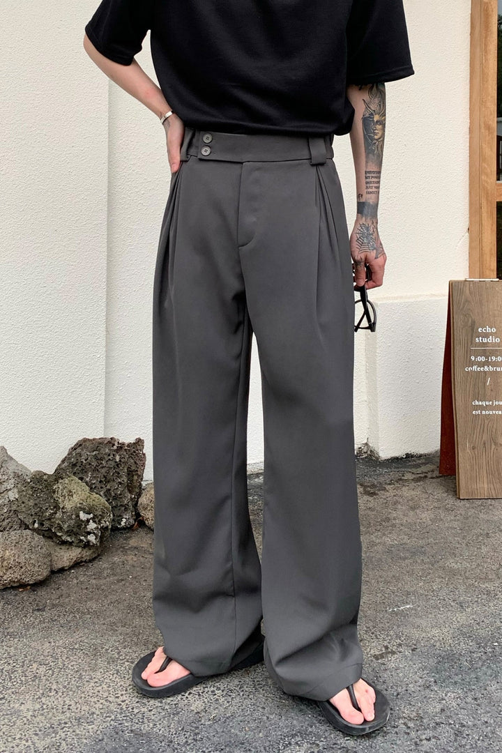 MV Pleated Drape Straight Casual Trousers