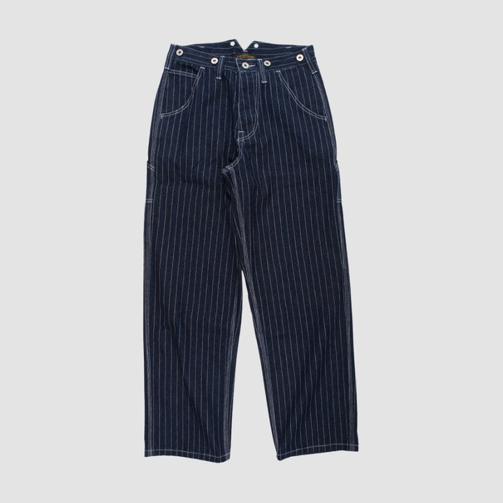 MV Wide-Leg Striped Railway Jeans Pants