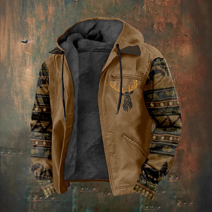 Hooded zip-up vest jacket