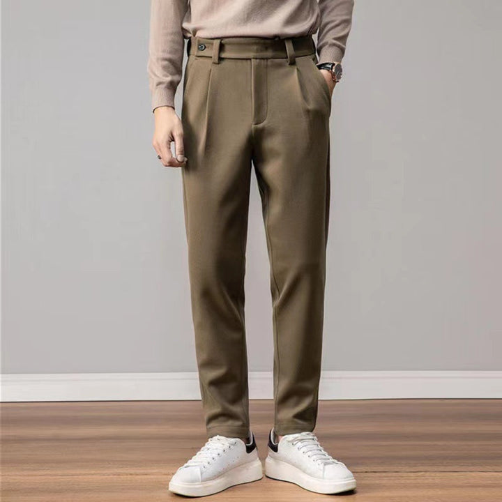 MV Thickened Woolen Straight-Leg Trousers