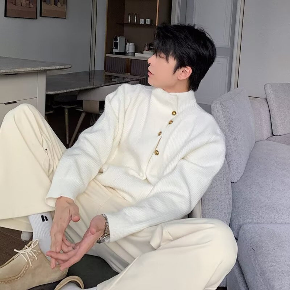 MV Copper Button Light Sweater