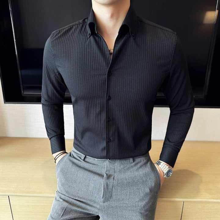 MV Non-Wrinkle Athletic Collar Striped Shirt