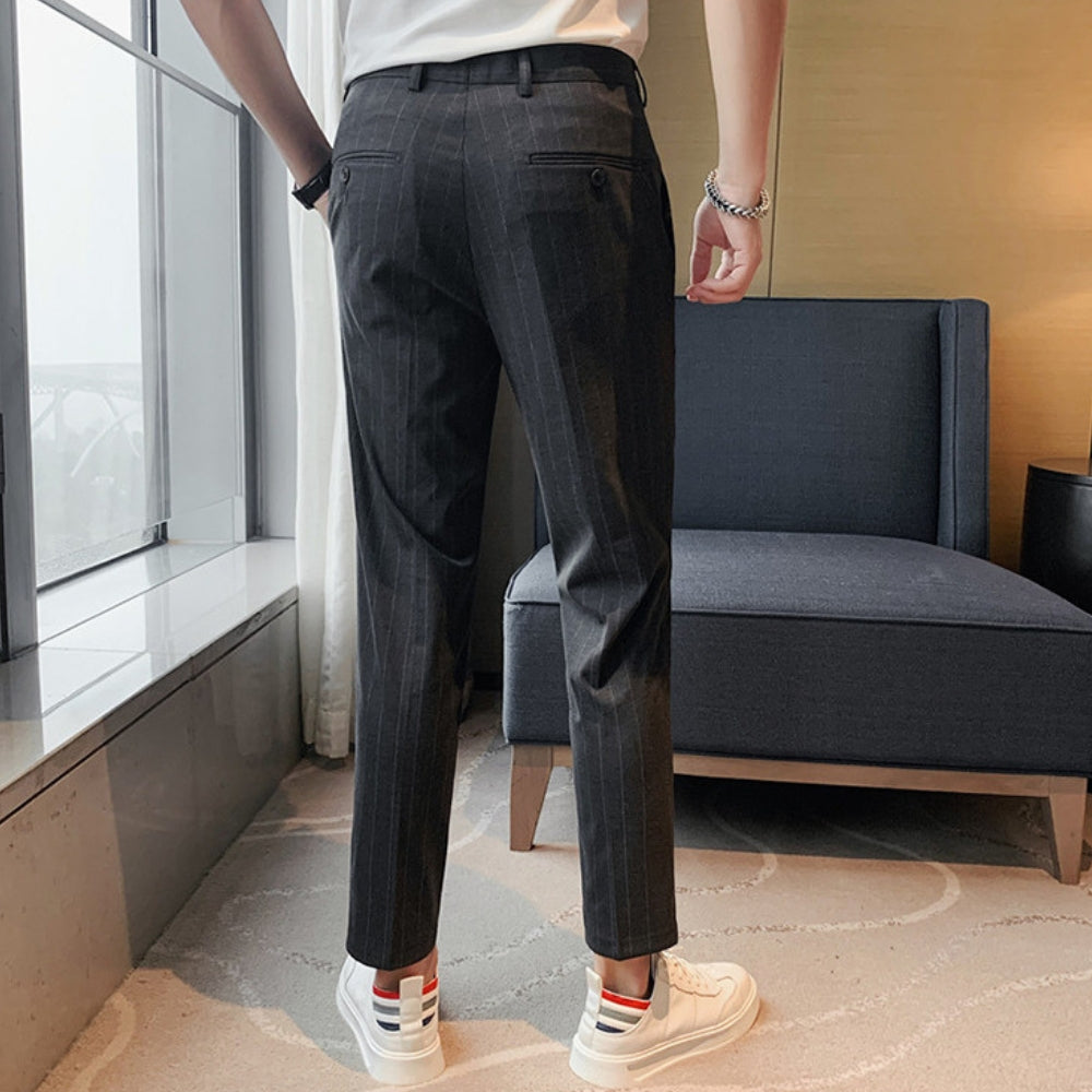 MV Slim-Fit Striped Nine-Point Trousers