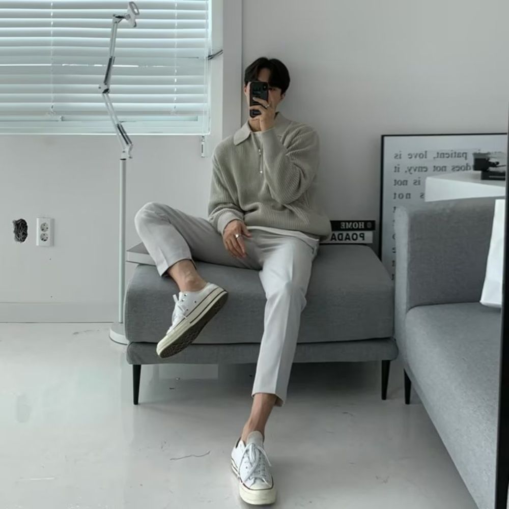 MV Casual Loose Half-Zip Sweater