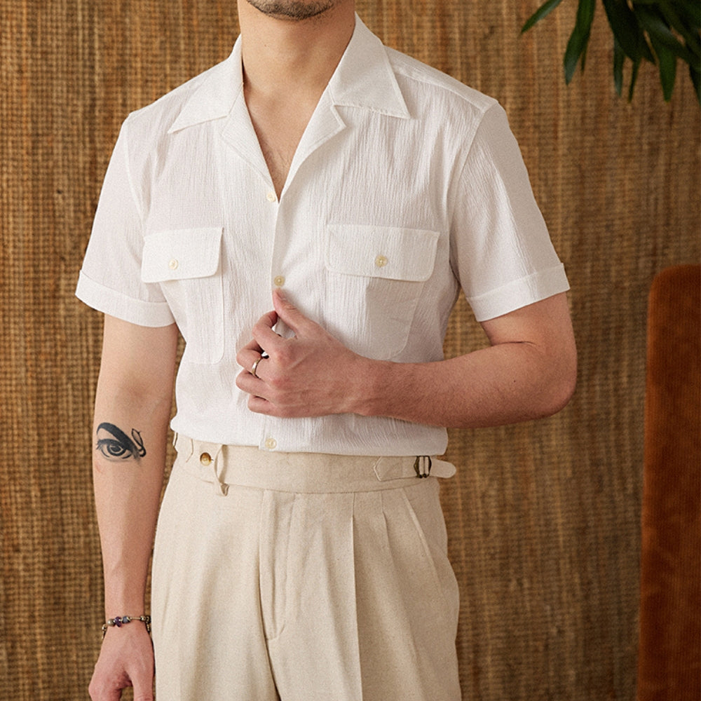 MV Cotton Cuban Collar Thin Shirt