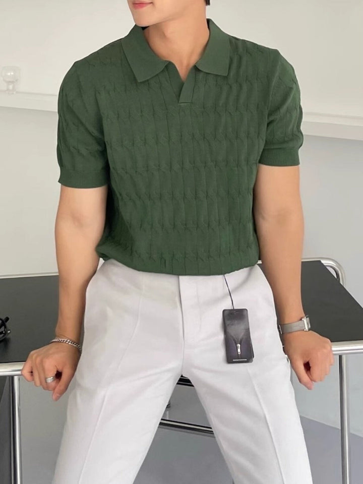 MV Slim-Fit Knitted Polo T-Shirt