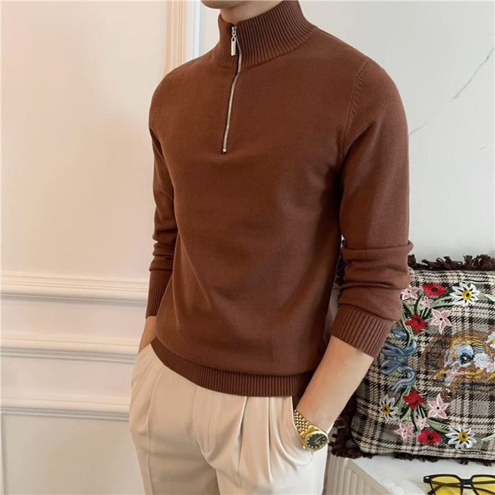 MV Half-Turtleneck Zipper Knitted Sweater