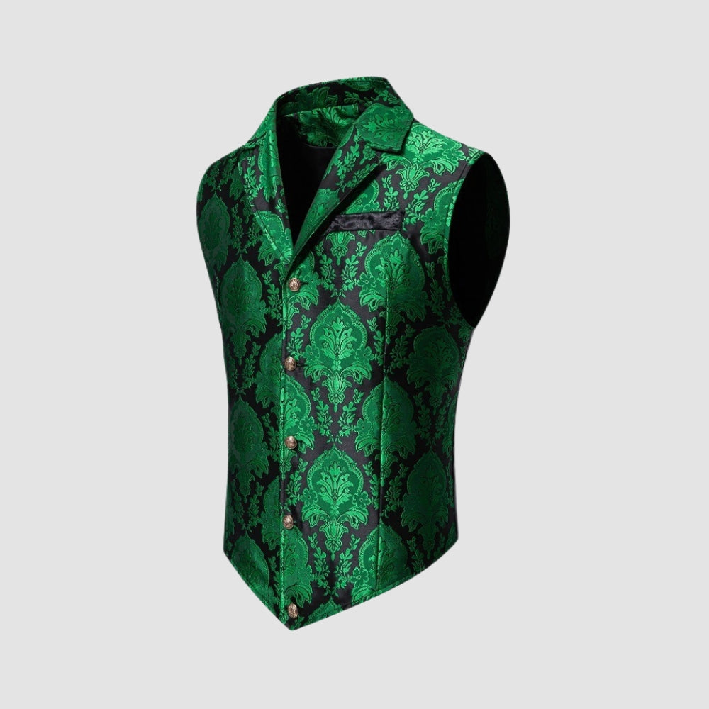 MV Single-Breasted Jacquard Lapel Vest