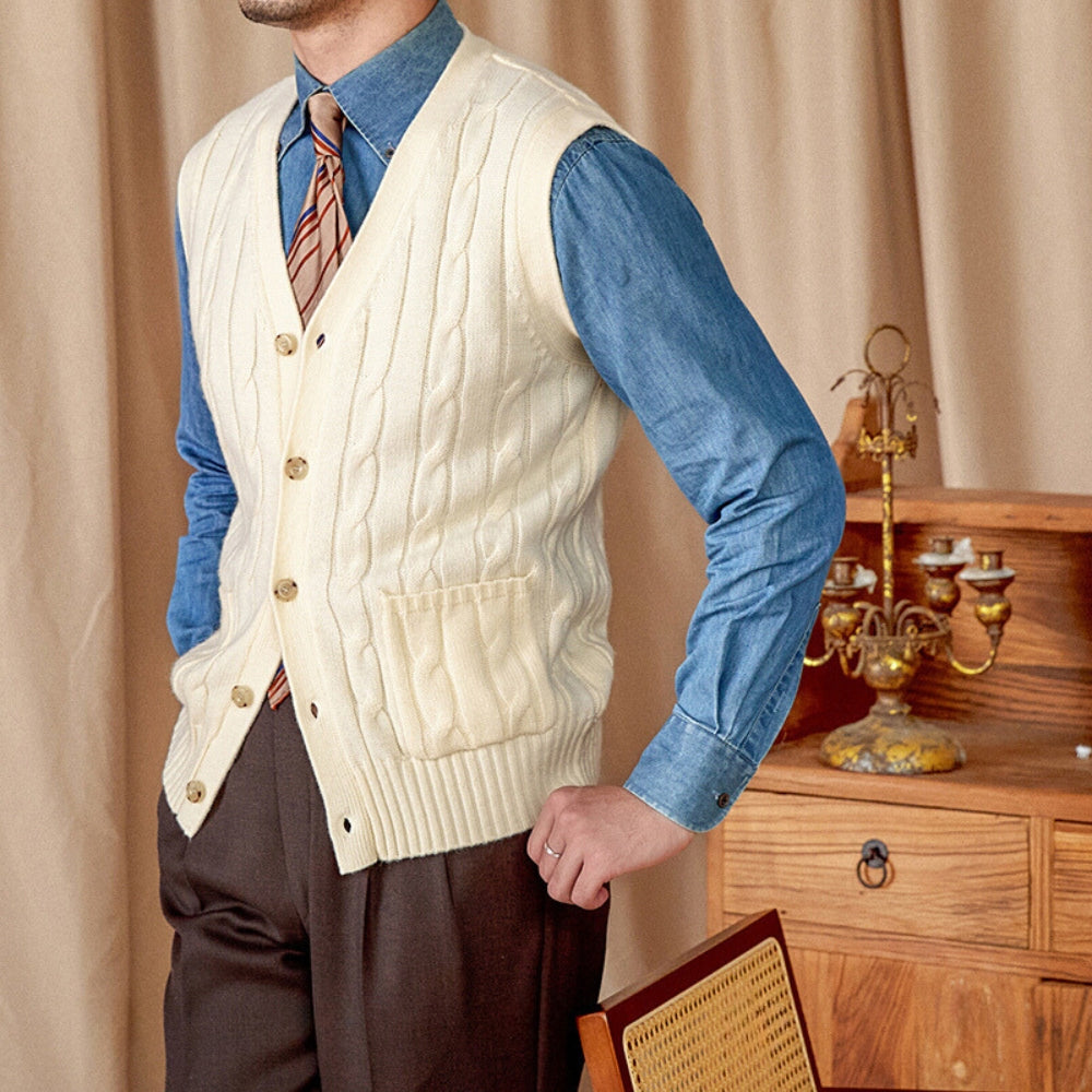 MV Knitted Woolen Vest Cardigan