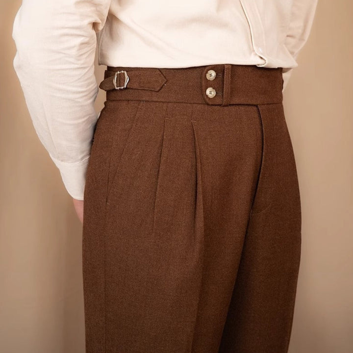 MV Adjustable Buckle High Waist Straight Suit Pants