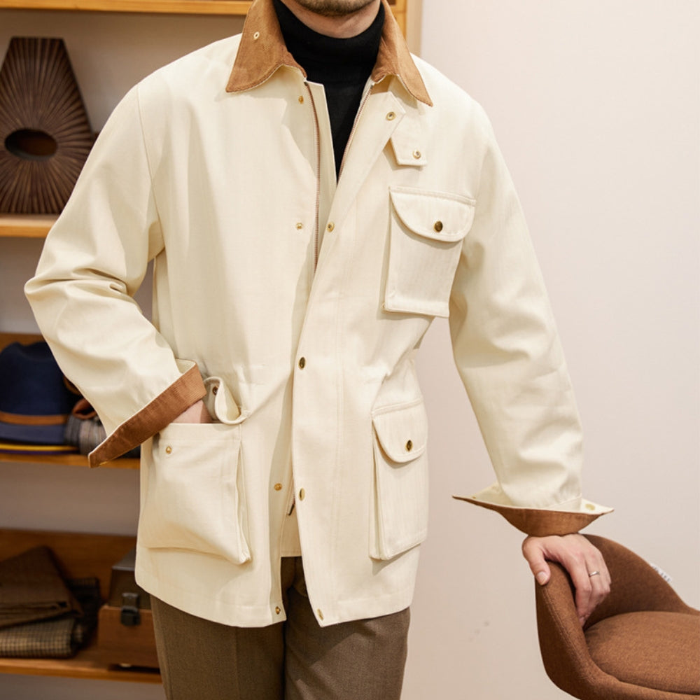 MV Warm Khaki Windbreaker Lapel Jacket