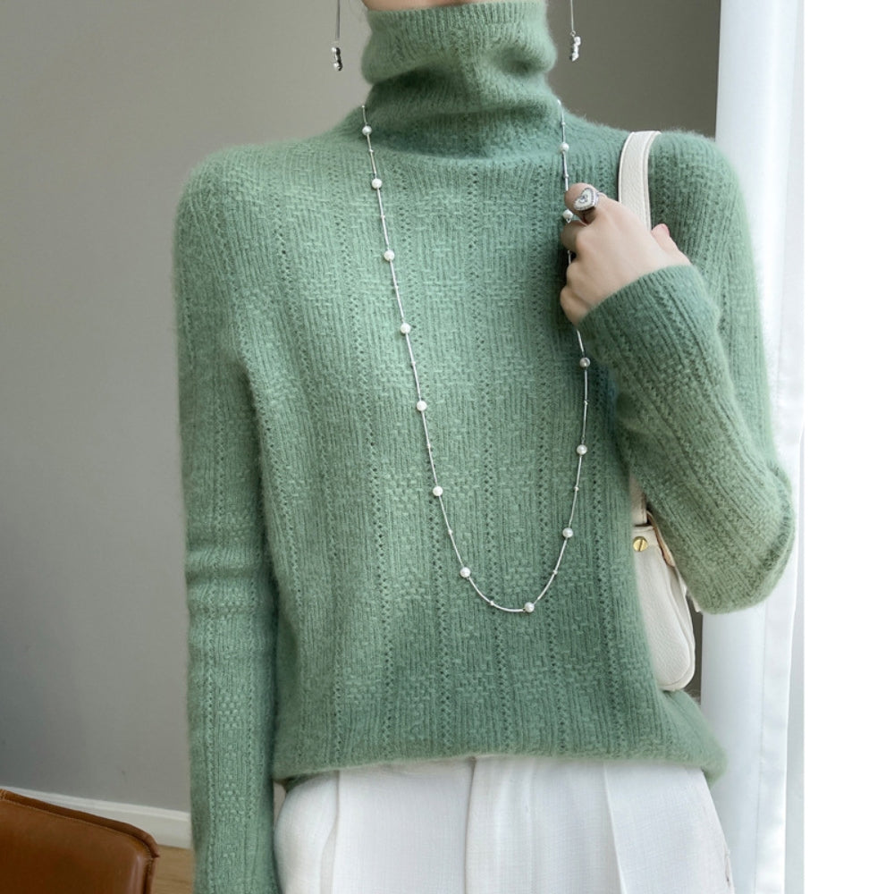MV Pure Wool Seamless Knit Pile Collar Sweater