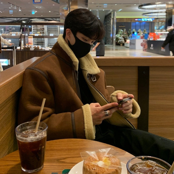 MV Suede Lamb Wool Pilot Jacket