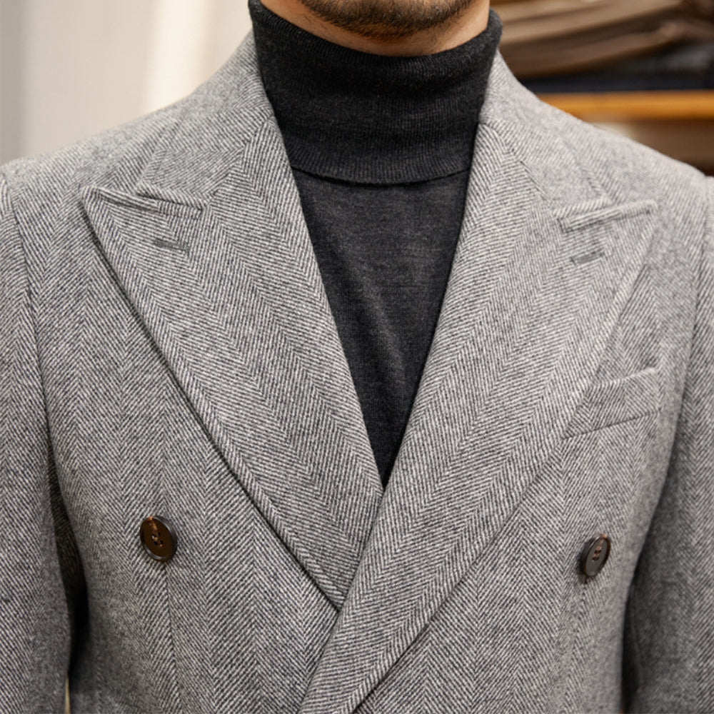 MV Italian Warm Double-Breasted Wool Coat
