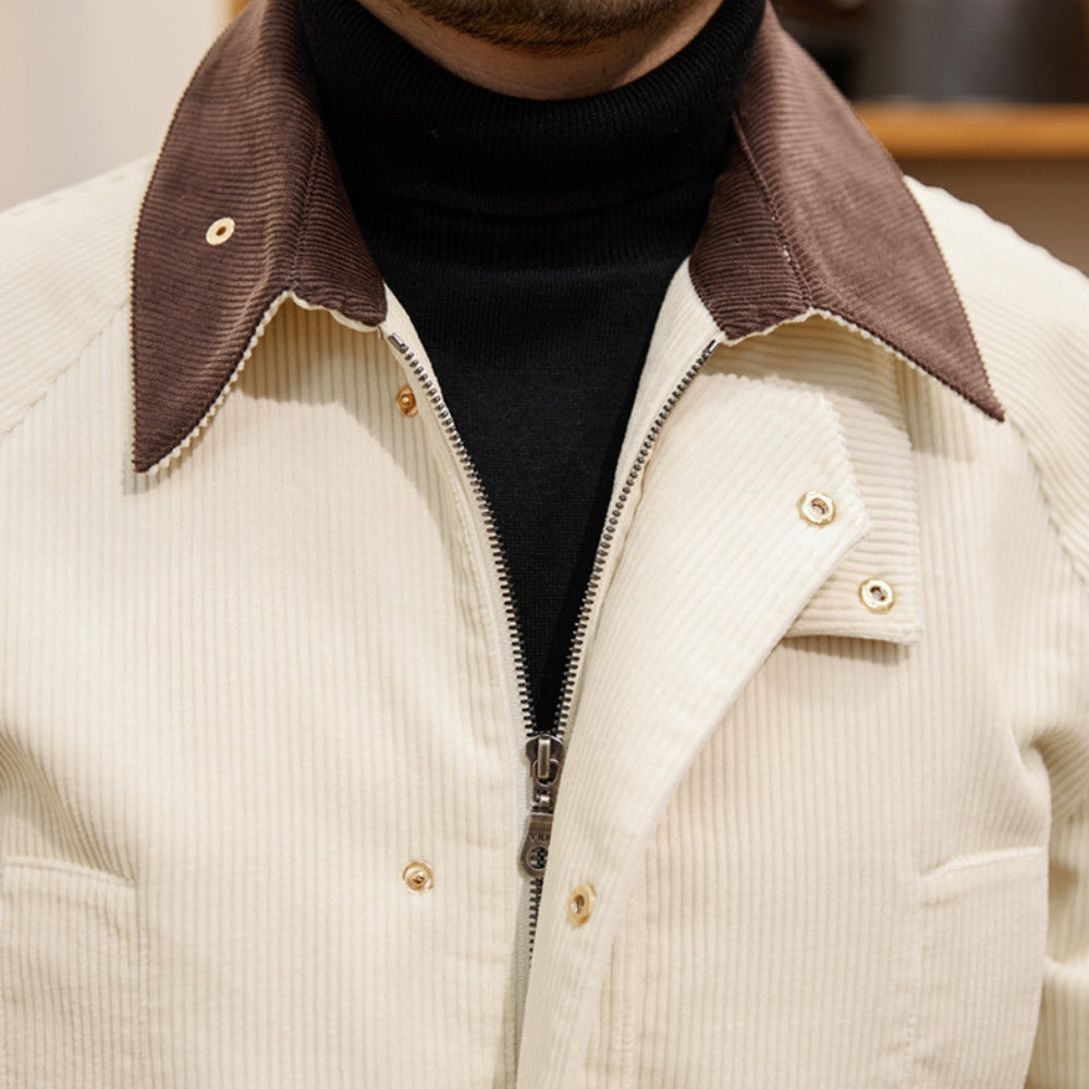 MV British Thick Windbreaker Corduroy Lapel Jacket