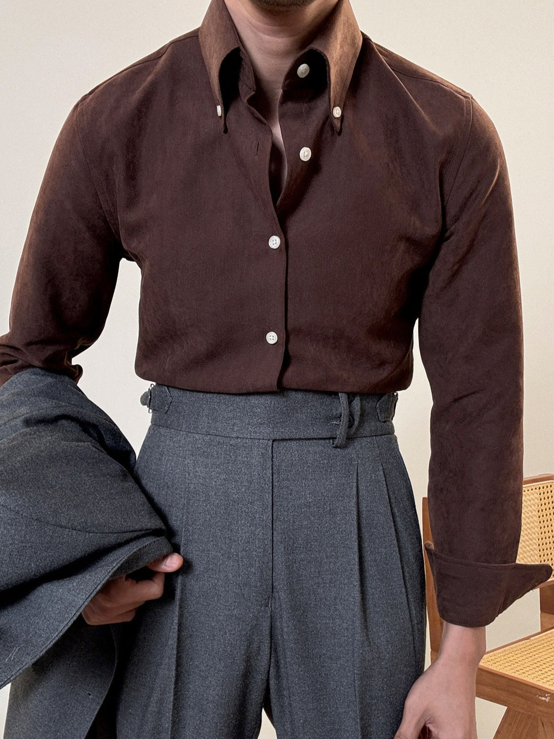 MV Business Suit Slim-Fit Pointed Collar Shirt