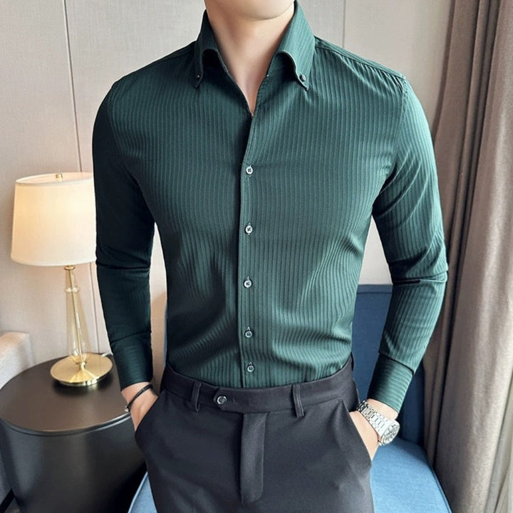 MV Non-Wrinkle Athletic Collar Striped Shirt