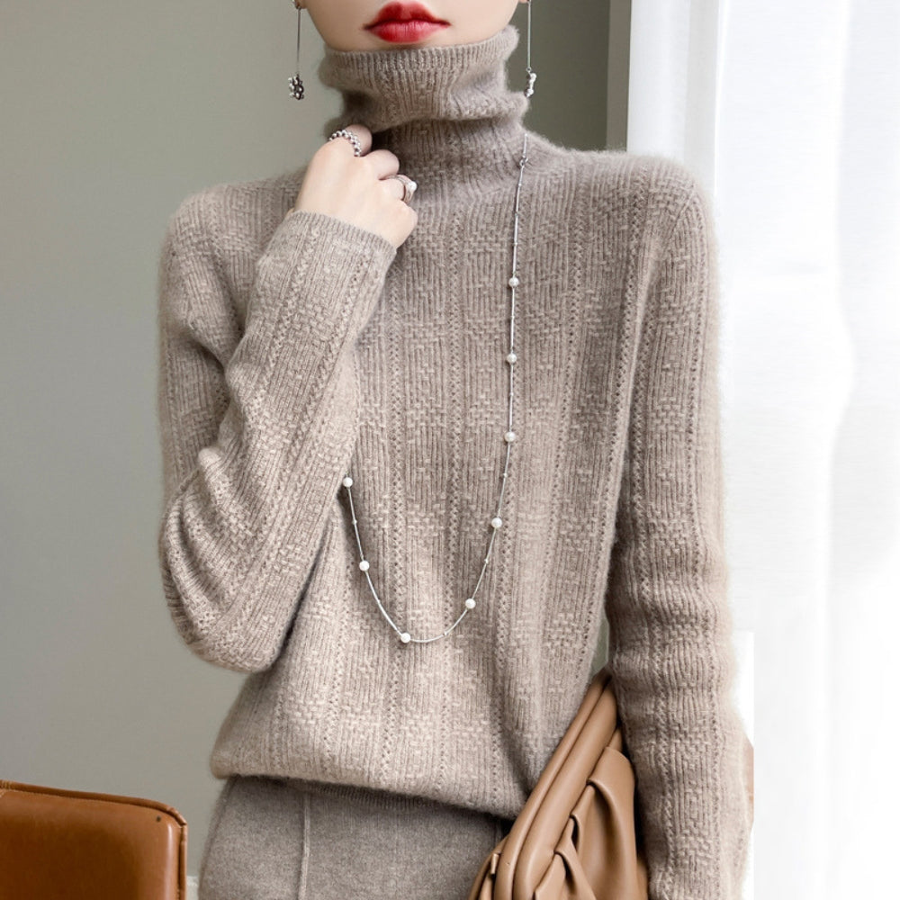 MV Pure Wool Seamless Knit Pile Collar Sweater